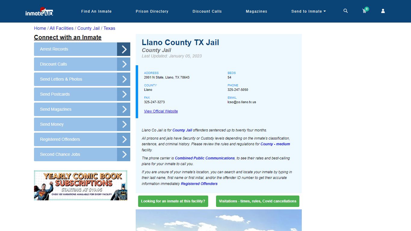 Llano County TX Jail - Inmate Locator - Llano, TX